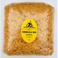 Las hojuelas de cera de candelilla veganas orgánicas rosario pastillas primer 100% puro 32 oz, 2 lb