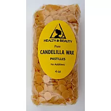 Copos de cera de candelilla, barbas veganas orgánicas, pastillas prime 100% puras 4 oz