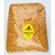 Copos de cera de candelilla, barbas veganas orgánicas, pastillas prime 100% puro 5 lb
