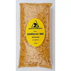 Las hojuelas de cera de candelilla orgánicas veganas barbas pastillas primer 100% puro 8 oz