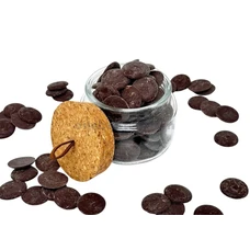 Oscuro / negro manteca de cacao chocolate obleas alimentos orgánicos sin refinar grad 32 oz, 2 lb