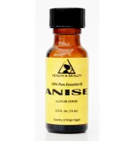 Aceite esencial de anís aromaterapia natural 100% botella de vidrio puro 0.5 oz, 15 ml