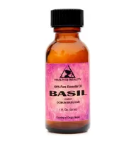 Aceite esencial de albahaca aromaterapia linalol botella de vidrio 100% puro 1 oz, 30 ml