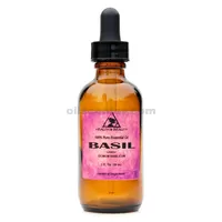 Basil huile essentielle aromathérapie linalool 100% pur compte-gouttes en verre de 2oz 59 ml