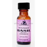 Albahaca aceite esencial metil chavicol aromaterapia botella de vidrio puro 0.5 oz, 15 ml