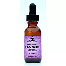 Basil essential oil methyl chavicol aromatherapy pure glass dropper 1 oz, 30 ml