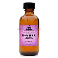 Albahaca aceite esencial metil chavicol aromaterapia botella de vidrio puro 2 oz, 59 ml