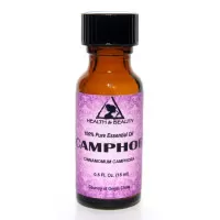Camphor huile essentielle aromathérapie pur à 100% bouteille en verre naturel 0,5 oz, 15 ml