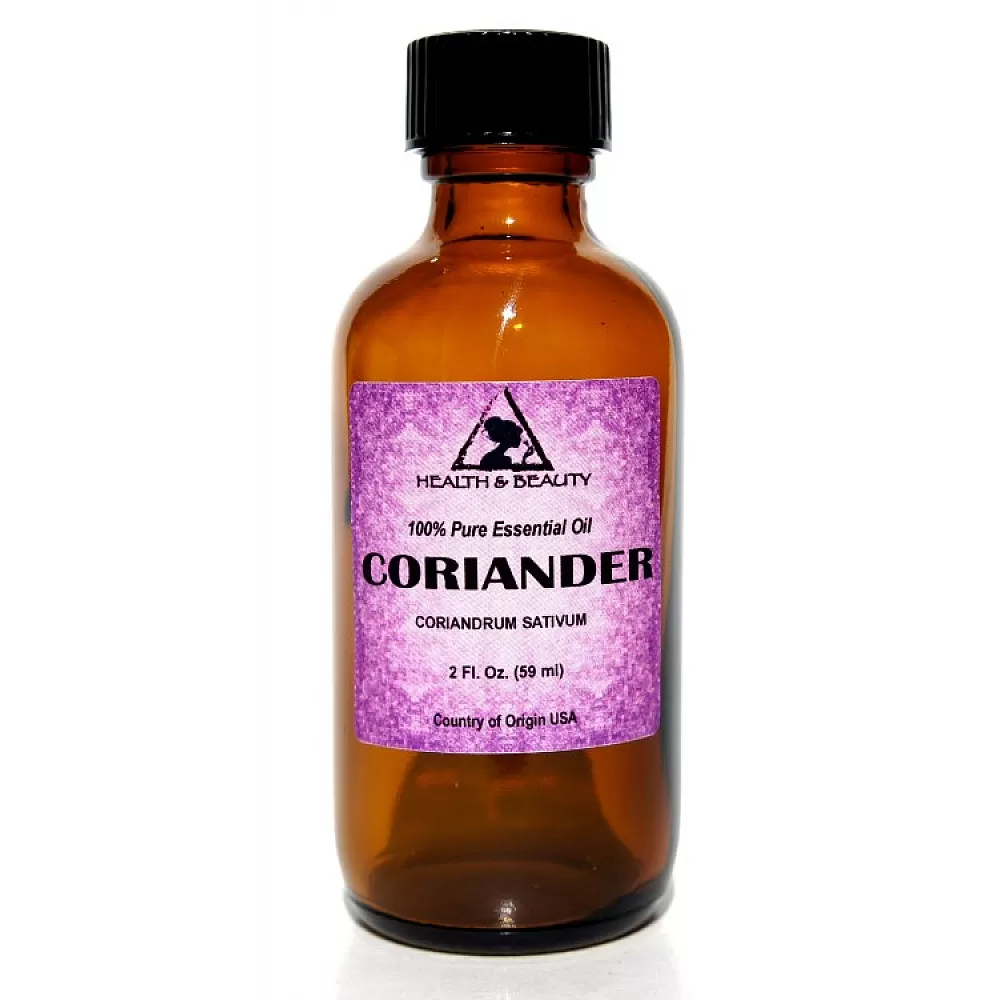 Aceite esencial de cilantro aromaterapia 100% puro botella de vidrio natural 2 oz, 59 ml