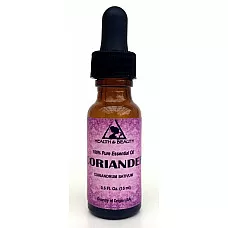 Aromaterapia de aceite esencial de cilantro 100% puro, vidrio natural, gota 0.5 oz, 15 ml