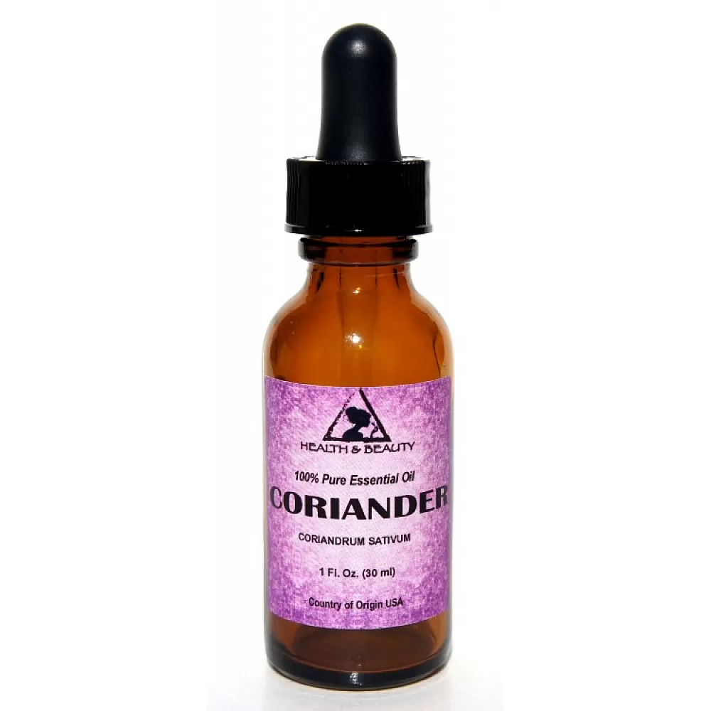 Coriander essential oil aromatherapy 100% pure natural glass dropper 1 oz, 30 ml