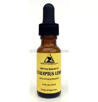 Aromaterapia de aceite esencial de eucalipto y limón 100% puro de vidrio natural gota 0.5 oz