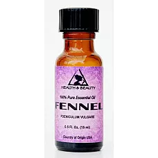 Aceite esencial de hinojo aromaterapia natural 100% botella de vidrio puro 0.5 oz, 15 ml