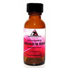 Aceite esencial de rosa de geranio aromaterapia 100% puro vidrio natural 1.0 oz 30ml