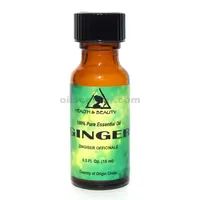 Ginger essential oil aromatherapy 100% pure natural glass bottle 0.5 oz, 15 ml