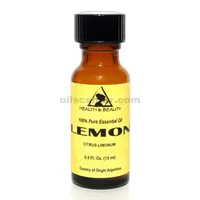 Lemon essential oil aromatherapy 100% pure natural glass bottle 0.5 oz, 15 ml