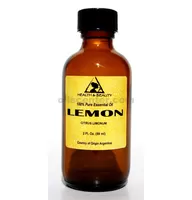 Lemon essential oil aromatherapy 100% pure natural glass bottle 2.0 oz, 59 ml