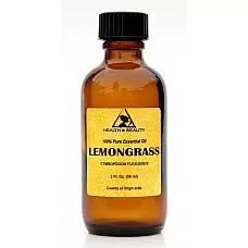 Lemongrass essential oil aromatherapy natural 100% pure glass bottle 2 oz, 59 ml