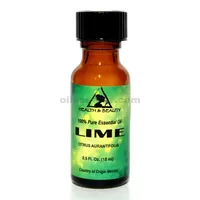 Lime aromathérapie huile essentielle 100% pur bouteille en verre naturel 0,5 oz, 15 ml