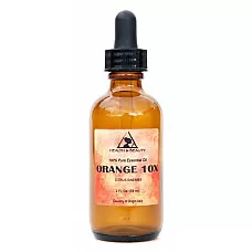 Orange 10x (10 fold) essential oil organic aromatherapy glass dropper 2 oz 59 ml