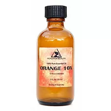 Orange 10x (10 fold) essential oil organic aromatherapy glass bottle 2 oz, 59 ml