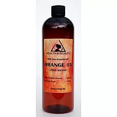 Orange 5x (5 fois) aromathérapie organique d'huile essentielle naturelle pure à 100% de 32 oz