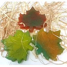 Hoja de otoño grande hecha a mano fresca, todo jabón de glicerina natural para manos 1 barra