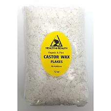 Hojuelas de cera de ricino perlas veganas orgánicas premium 100% puro 12 oz