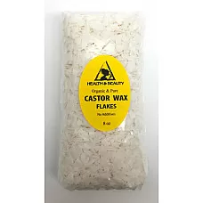 Hojuelas de cera de ricino orgánica vegana pastillas de perlas premium natural 100% puro 8 oz