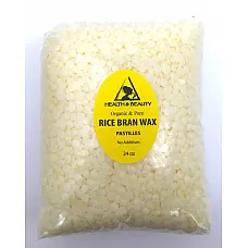 Cera de salvado de arroz, hojuelas orgánicas, granos veganos, pastillas vegetales, 100% puro, 24 oz