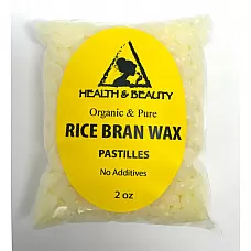 Cera de salvado de arroz, hojuelas orgánicas, granos veganos, pastillas vegetales, 100% puro, 2 oz