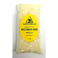 Cera de salvado de arroz, hojuelas orgánicas, granos veganos, pastillas de verduras 100% puro 4 oz