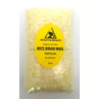 Cera de salvado de arroz, hojuelas orgánicas, granos veganos, pastillas vegetales, 100% puro, 8 oz