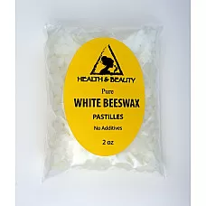 Cera de abejas blanca cera de abejas pastillas orgánicas barbas premium 100% puro 2 oz