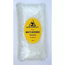 Cera de abejas blanca cera de abejas pastillas orgánicas barbas premium 100% puro 8 oz