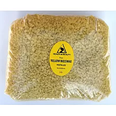 Cera de abejas amarilla cera de abejas pastillas orgánicas barbas premium 100% puro 48 oz, 3 lb