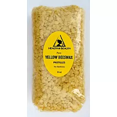 Cera de abejas amarilla ceras de abejas pastillas orgánicas barbas premium 100% puro 8 oz