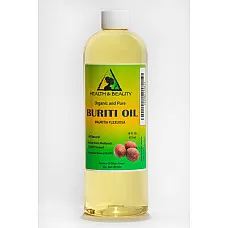 Buriti aceite de fruta exótica orgánico premium prensado en frío 100% puro todo natural 16 oz