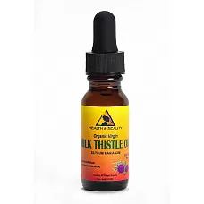 Milk thistle seed oil unrefined organic virgin cold pressed glass dropper 0.5 oz