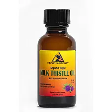 Aceite de semilla de cardo mariano botella de vidrio prensado en frío virgen orgánico sin refinar 1.0 oz