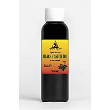 Aceite de ricino negro orgánico grado usp sin hexano prensado en frío premium puro 2 oz