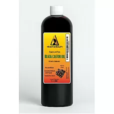 Aceite de ricino negro orgánico grado usp sin hexano prensado en frío premium puro 16 oz