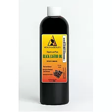 Aceite de ricino negro orgánico grado usp sin hexano prensado en frío premium puro 36 oz
