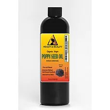 Aceite de semilla de amapola sin refinar orgánico virgen prensado en frío 100% puro natural 12 oz