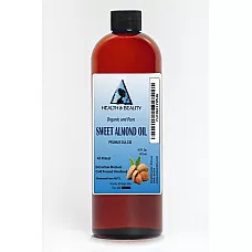Sweet almond oil unrefined organic carrier cold pressed 100% pure 16 oz
