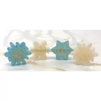 Blue & white handmade mini snowflakes four soap bar all natural christmas gift