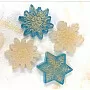 Blue & white handmade mini snowflakes four soap bar all natural christmas gift