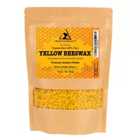 Yellow beeswax bees wax organic pastilles beads premium 100% pure 16 oz, 1 lb