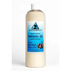 Aceite de babasú portador orgánico prensado en frío natural fresco premium 100% puro 16 oz