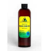 Aceite de semilla de comino negro sin refinar virgen orgánico crudo crudo prensado en frío puro puro 12 oz